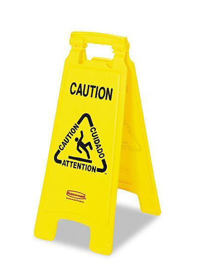 Rubbermaid Floor Sign with-Multi Lingual Caution Imprint